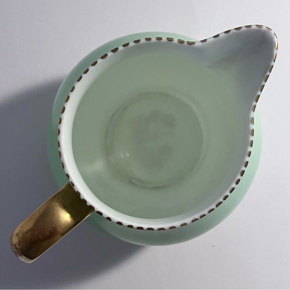 Vintage WEDGWOOD APRIL GREEN Cream & Sugar Set / 1950s ENGLISH BONE CHINA / Rare - Picture 6 of 16